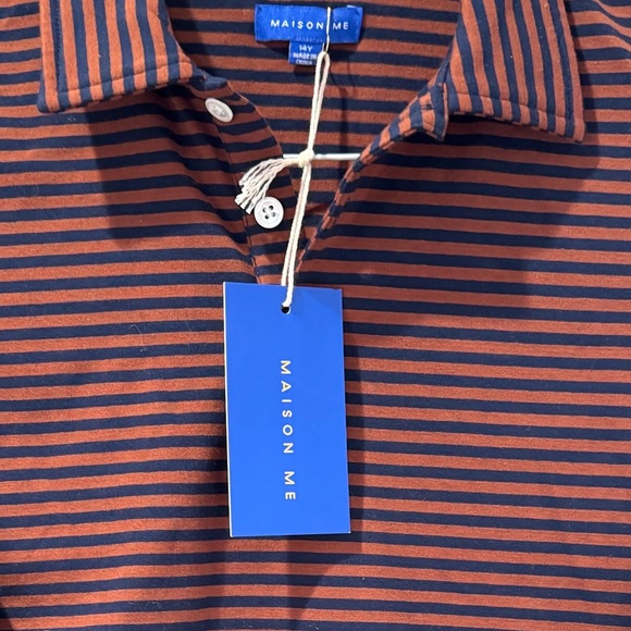 MAISON ME Boy's Cotton Striped Polo - Picture 4 of 9
